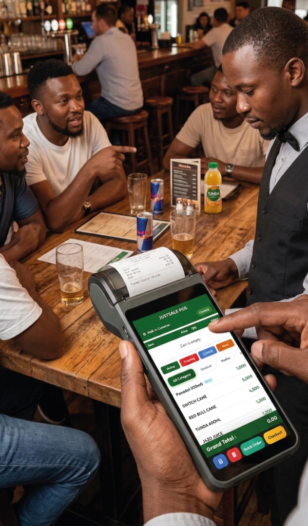 JUSTSALE Handheld POS in Use